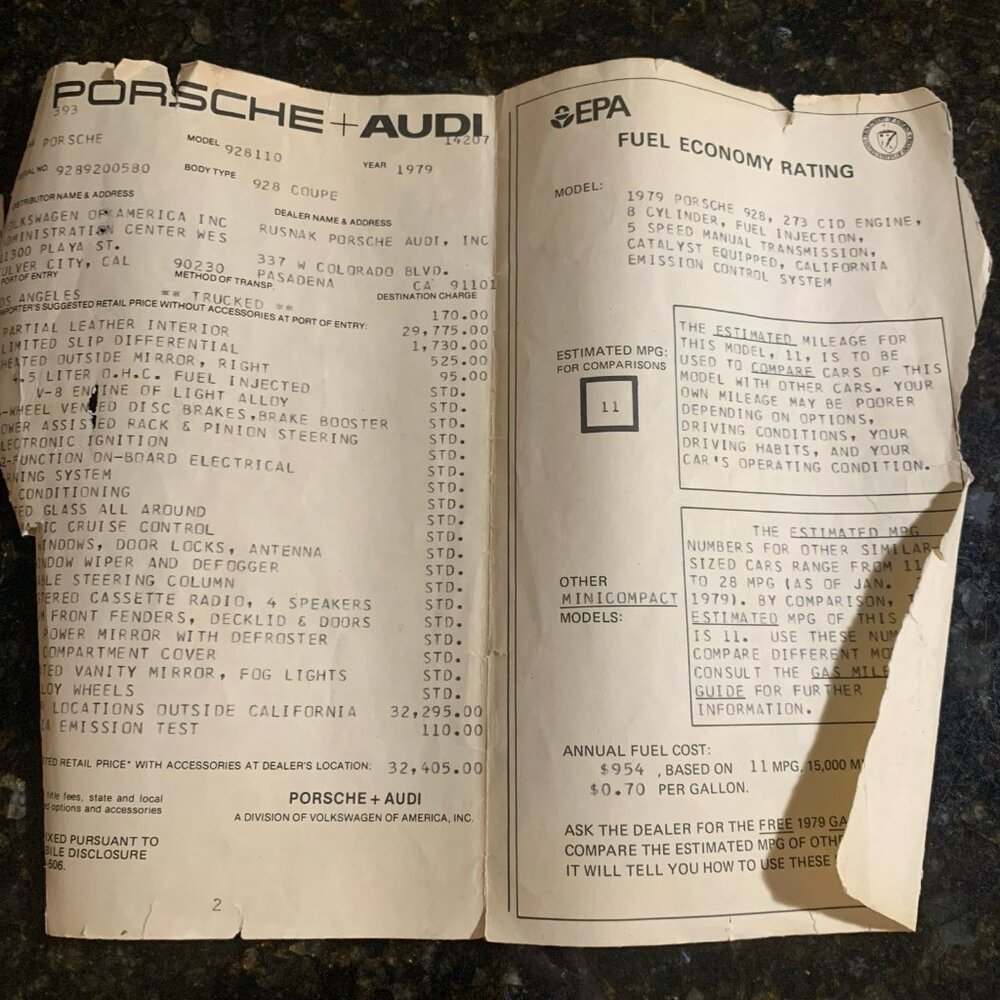 1979 Porsche 928 Warranty Maintenance Manual Blaupunkt Skematics Dealer Sticker - Picture 10 of 16